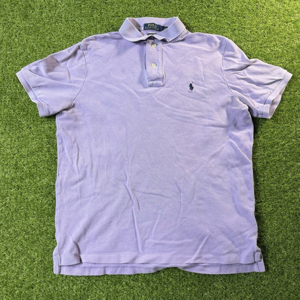 Polo Ralph Lauren Men's Shirt Classic Fit Logo Purple Size M